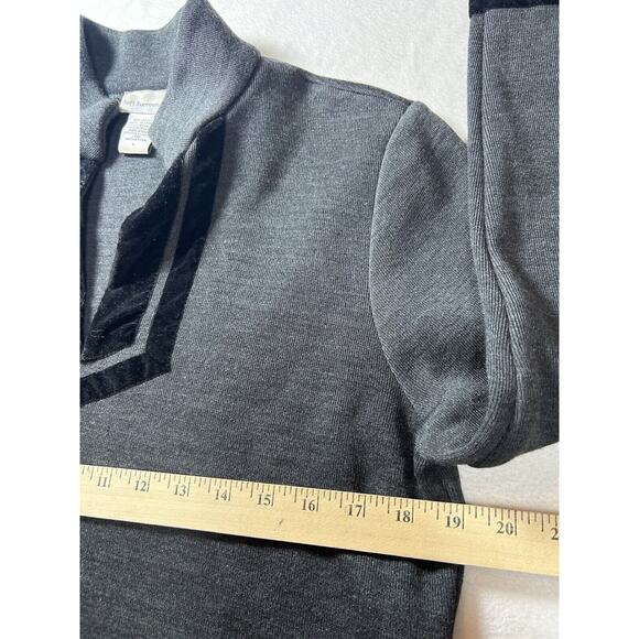 Soft Surroundings Runway Tunic Sweater Women’s Size Large Black Gray Velvet Wool - Picture 3 of 6